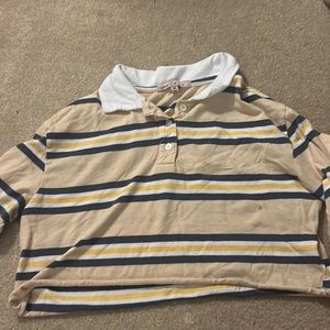 Cute cropped stripy button down!